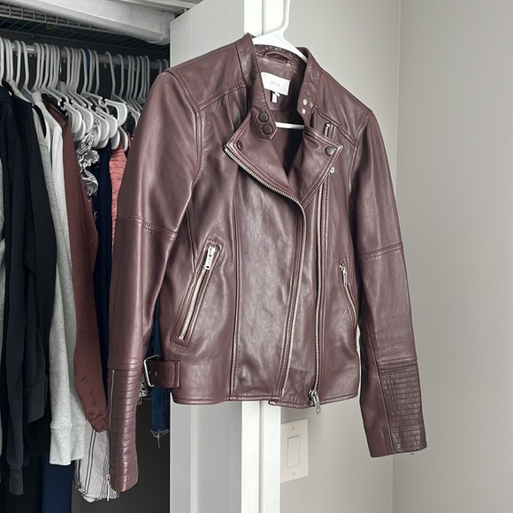 Reiss Brown Leather Jacket, worn once - Picture 2 of 7